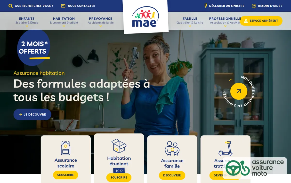 Capture : La MAE, N°1 de l'Assurance Scolaire